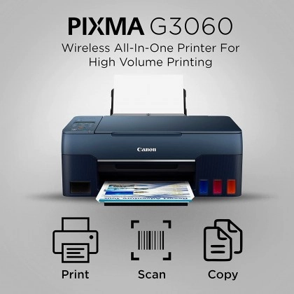 Canon PIXMA G3060 All-in-One High Speed Wi-Fi Ink Tank Colour Printer